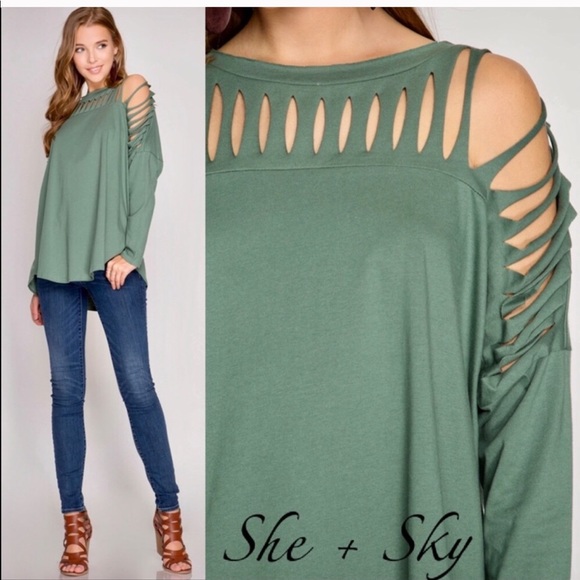 Tops - NEW Exciting Long Sleeve cut out top